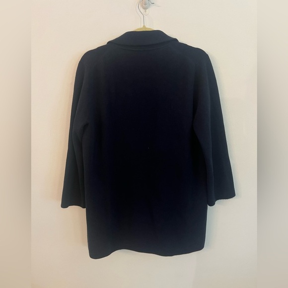 J. Crew Merino Wool Open Front Sweater Blazer Coat - Navy Blue- Size S - Picture 2 of 13
